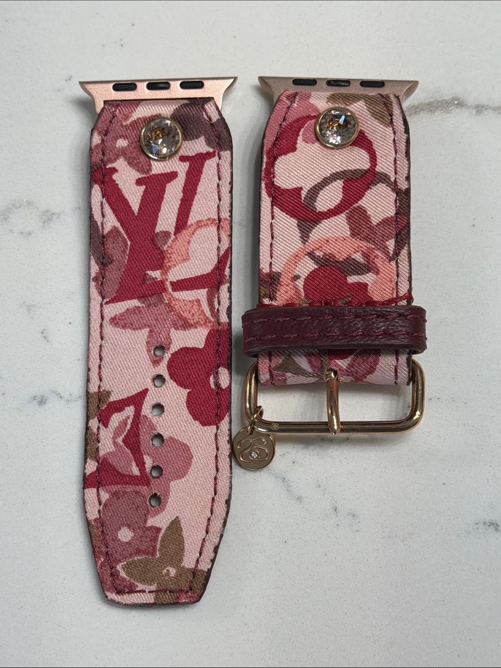 Authentic Louis Vuitton Pink Floral Apple Watch Band